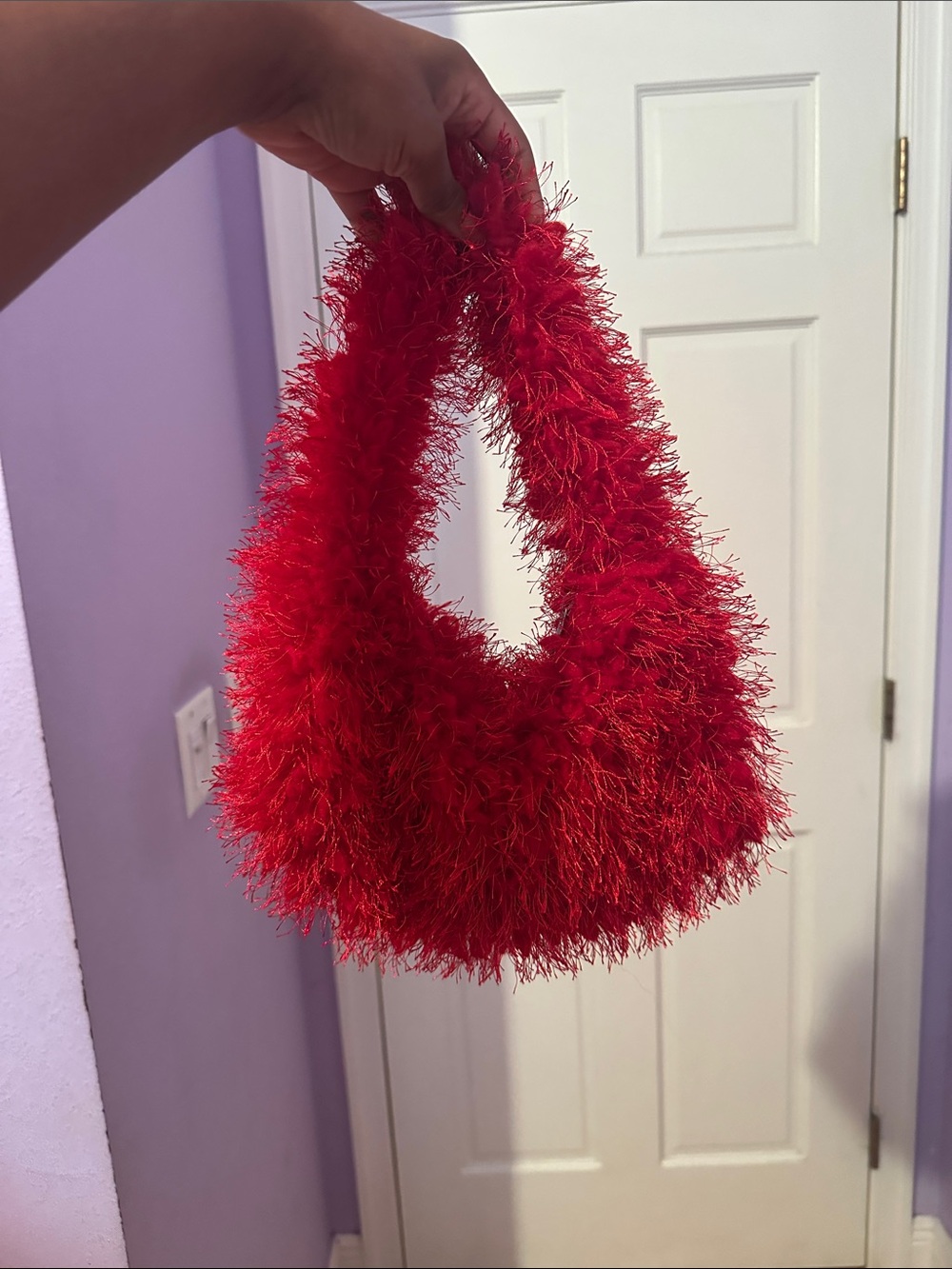 SHEIN Red Fluffy Shoulder Bag